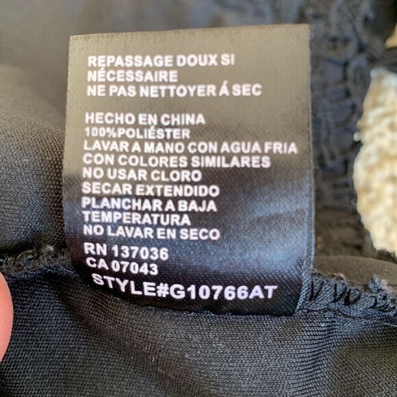 Vintage black lace‎ Cami crochet crop top tank Paper Crane Size Small - Picture 7 of 11